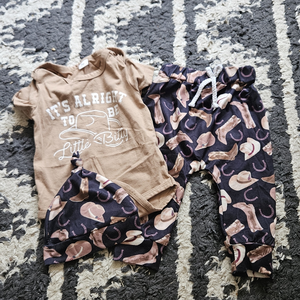 Brown and Black Baby Outfit Set